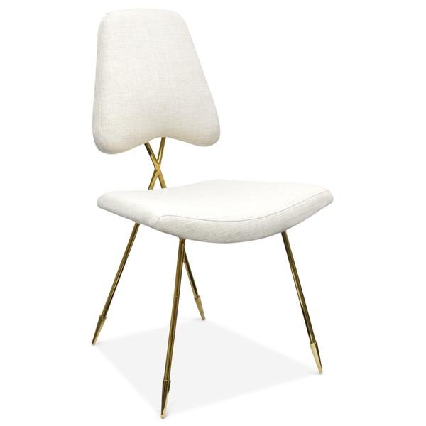 Стул Jonathan Adler Maxime Dining stool Бежево-серый Золотой в Екатеринбурге | Loft Concept 