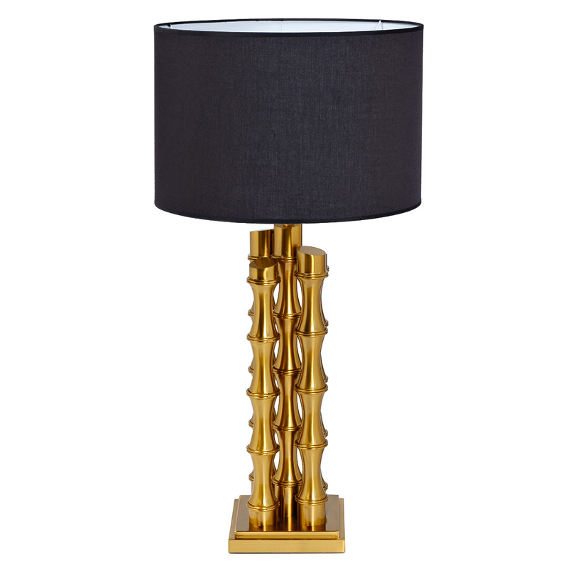 Настольная лампа с Черным Абажуром Damian Gold Table Lamp Глянцевое золото Черный в Екатеринбурге | Loft Concept 