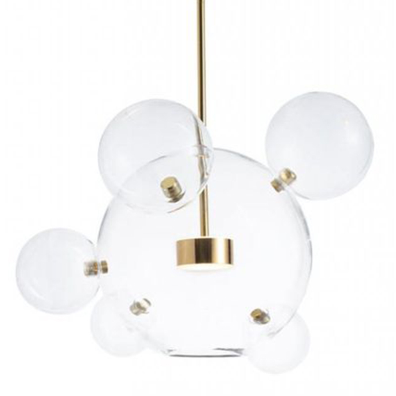 Подвесной Светильник Giopato & Coombes Bollr Pendant 6 BUBBLE LAMP золото Белый Золотой Прозрачное Стекло в Екатеринбурге | Loft Concept 