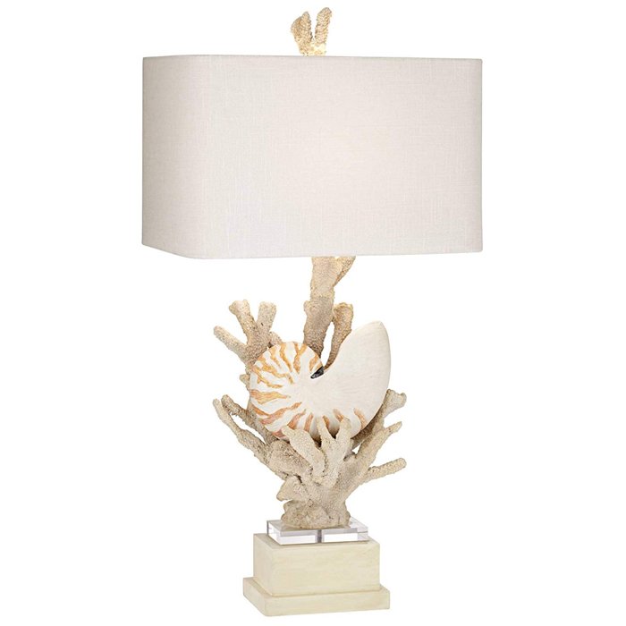 Nautilus Shell and White Coral Table Lamp Молочный Бежевый в Екатеринбурге | Loft Concept 