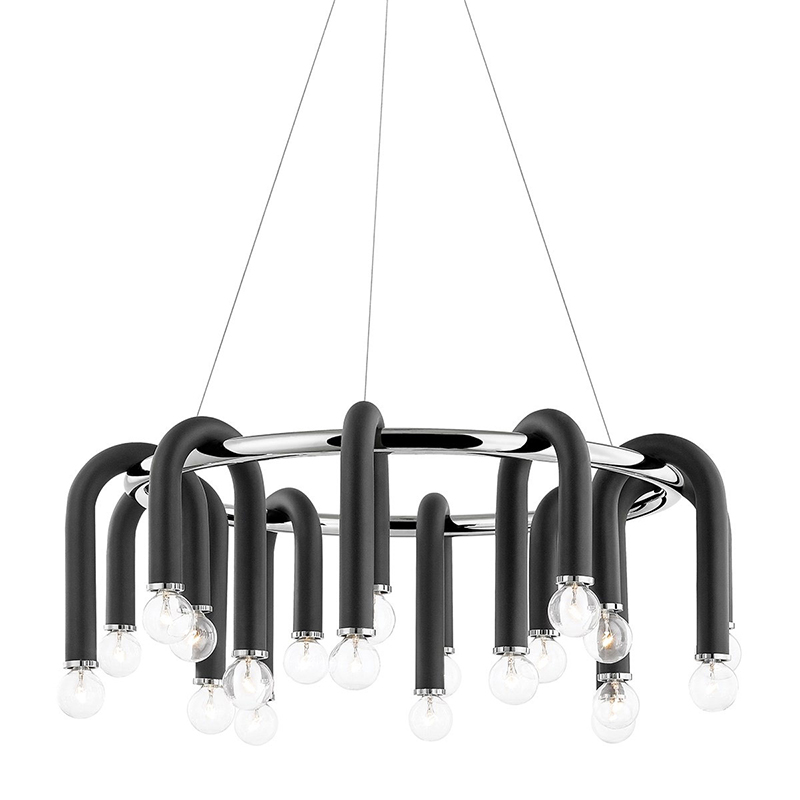 Люстра Paulson floppy chandelier round chrome Черный Хром в Екатеринбурге | Loft Concept 