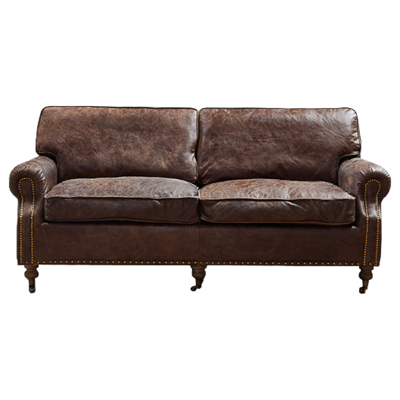 Диван RH CLASSIC LANCASTER Brown leather double Коричневый в Екатеринбурге | Loft Concept 