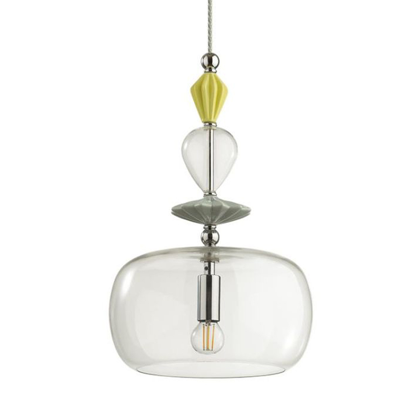 Подвесной светильник Iris Glas hanging lamp candy A chrome Прозрачное Стекло Прозрачный желтый Голубой Хром Прозрачный зеленый в Екатеринбурге | Loft Concept 