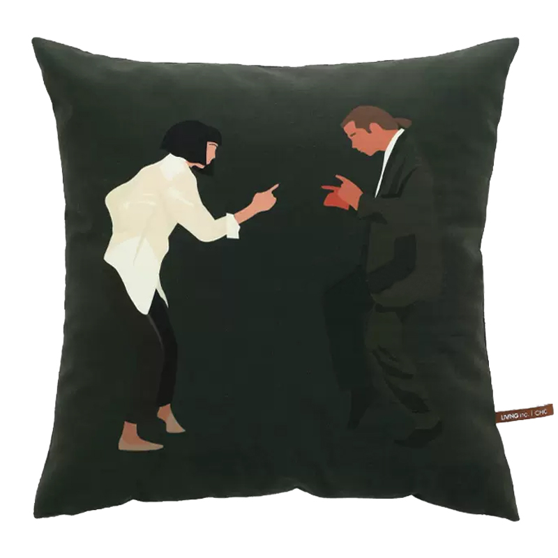 Декоративная подушка Pulp Fiction Dance Cushion Зеленый Бежевый Черный в Екатеринбурге | Loft Concept 