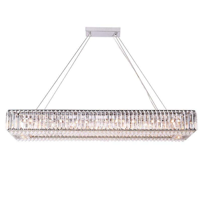 Люстра Darleen Crystal Nickel Rectangular Chandelier Никель Прозрачный (Transparent) в Екатеринбурге | Loft Concept 