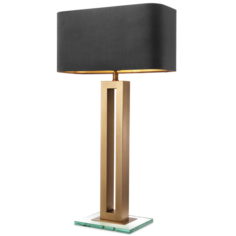 Настольная лампа Eichholtz Table Lamp Cadogan Латунь Античная полированная Прозрачный Черный в Екатеринбурге | Loft Concept 