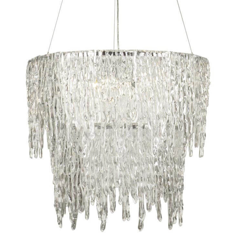 Люстра Cold Heart Silver Single two-tier Chandelier Хром Прозрачное Стекло в Екатеринбурге | Loft Concept 