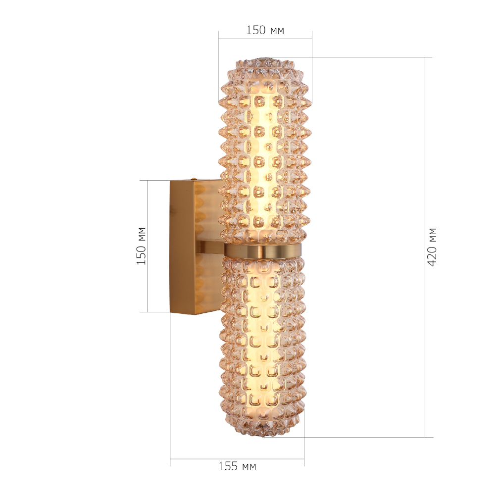 Бра с факутрным стеклянным плафоном Шампань Sonora в Екатеринбурге