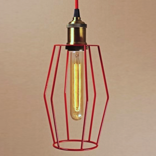 Подвесной светильник Wire Cage Pendant Spauk Red Красный в Екатеринбурге | Loft Concept 