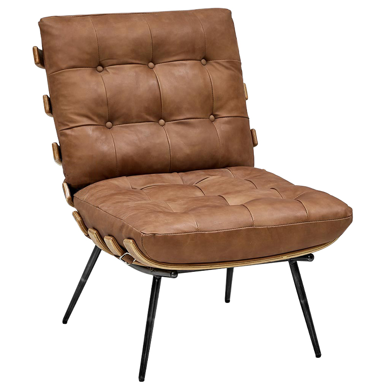 Кресло Philbert Chair brown leather Коричневый в Екатеринбурге | Loft Concept 