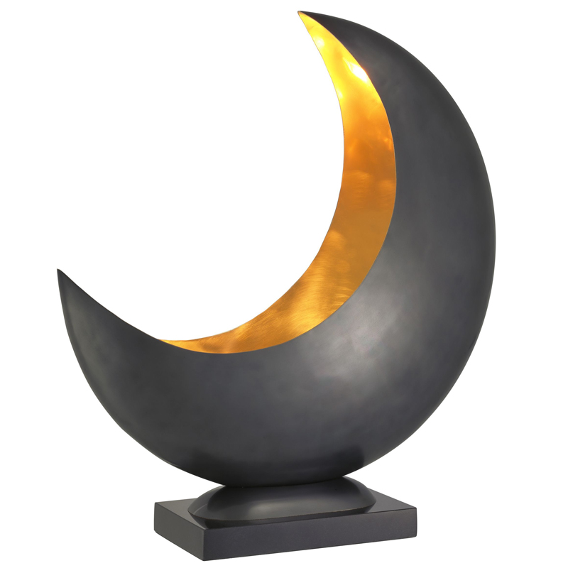 Настольная лампа Eichholtz Table Lamp Half Moon Латунь Черный в Екатеринбурге | Loft Concept 