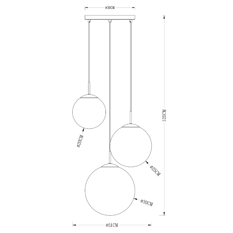 Люстра Ball Sunrise Pendant lamp smok 3 плафона в Екатеринбурге