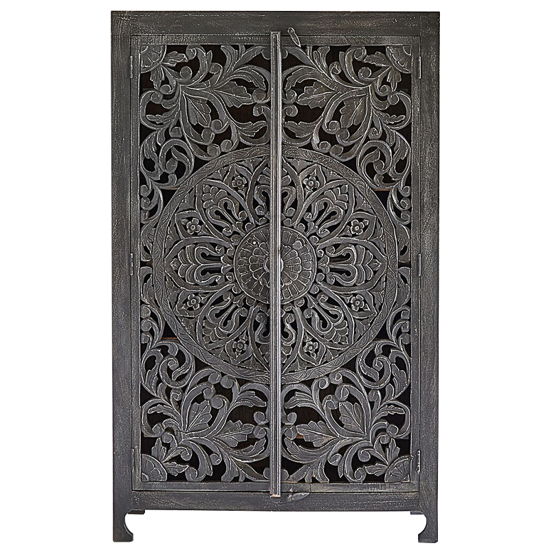 Шкаф Indian Antique White Furniture Cupboard Mistry серый Серый в Екатеринбурге | Loft Concept 