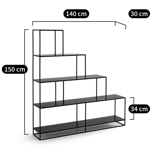 Ступенчатый стеллаж Menzie Steps Metal Rack Black в Екатеринбурге