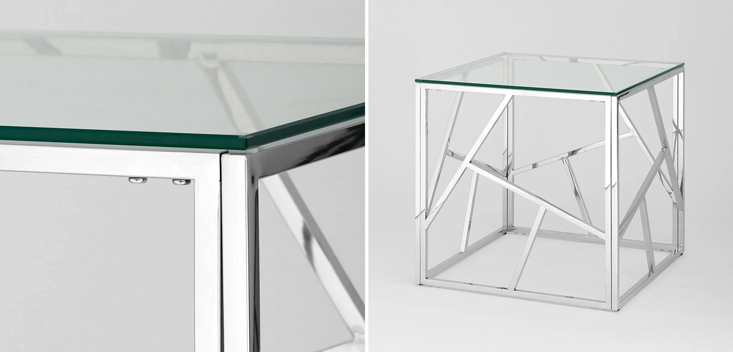 Стол приставной Geometry Serene Phoenix Silver - фото №1