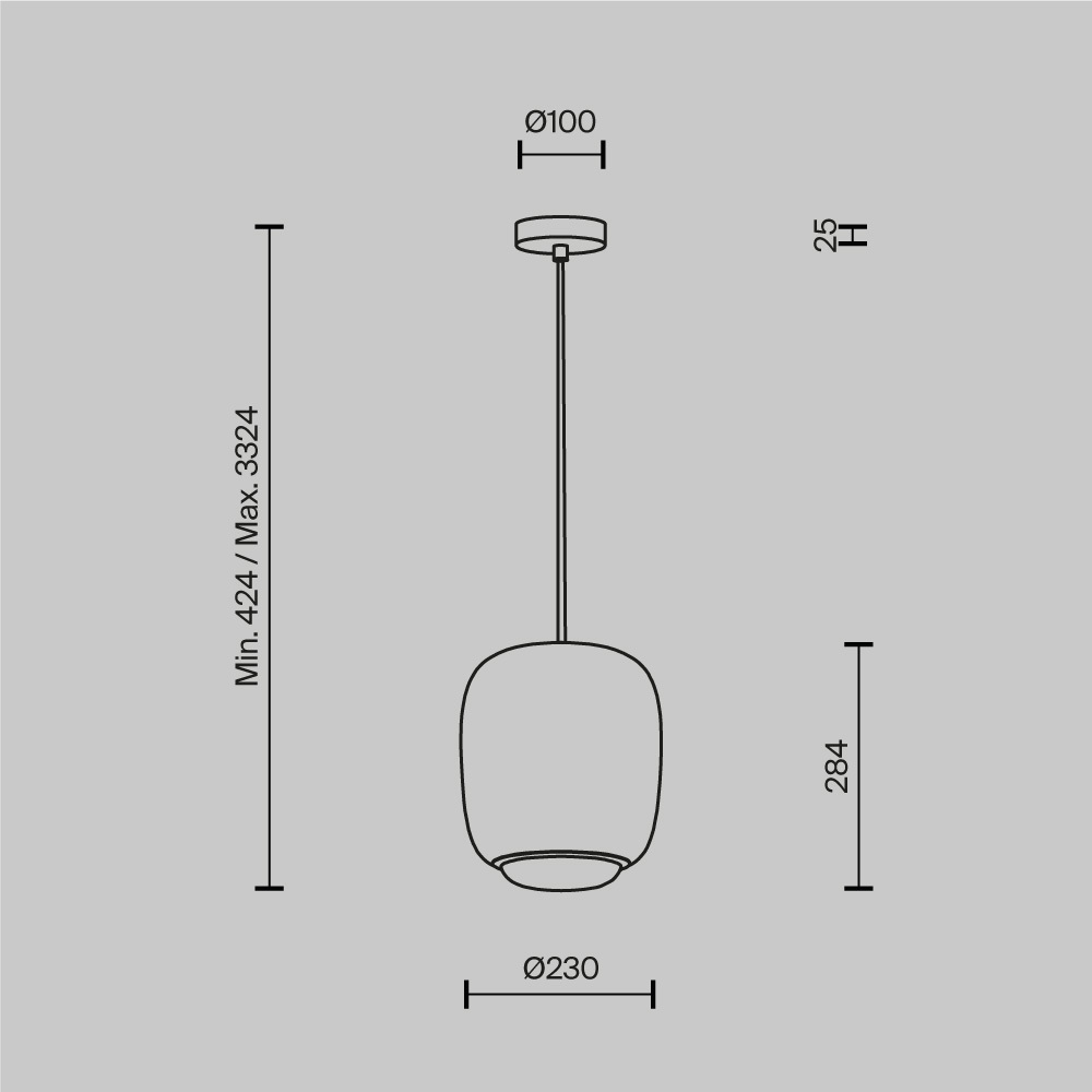 Подвесной светильник Brio Серый 3000К 12Вт в Екатеринбурге