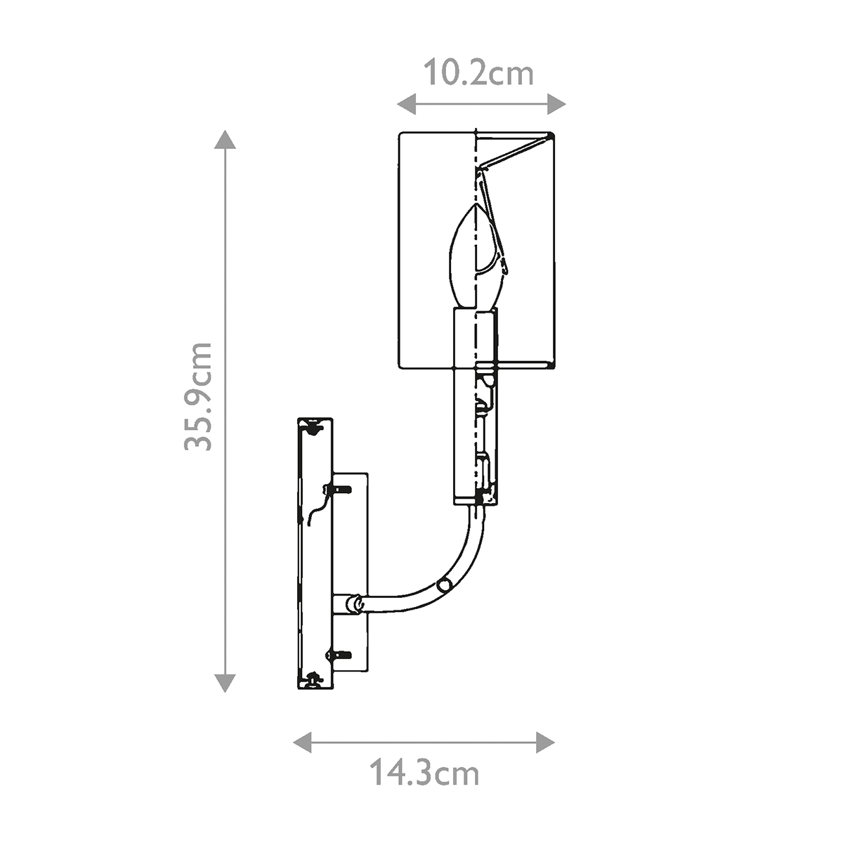 Бра с прямоугольным основанием цвета хром и белым цилиндрическим льняным абажуром Feiss в Екатеринбурге