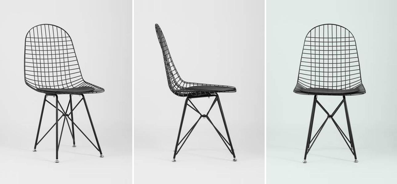 Стул Bertoia S Chair Черный Матовый Металл - фото