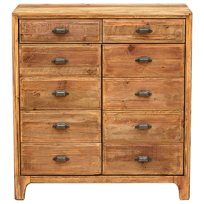 Комод из массива сосны в стиле лофт Pauley Loft Chest of Drawers Древесина Металлик винтаж в Екатеринбурге | Loft Concept 