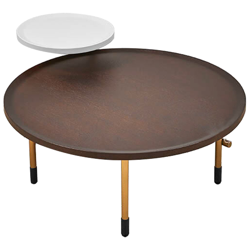 Кофейный стол Alastair Double Round Table Золотой Коричневый Белый в Екатеринбурге | Loft Concept 