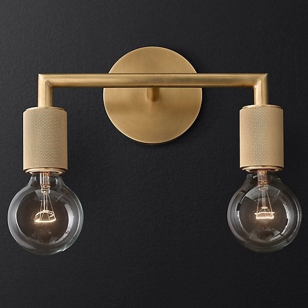 Бра RH Utilitaire Double Sconce Brass Латунь в Екатеринбурге | Loft Concept 