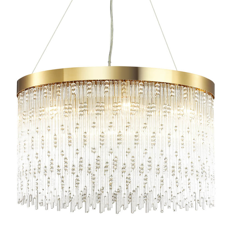 Люстра Hailstorm Rain Kerri Chandelier gold 60 Прозрачный (Transparent) Золотой в Екатеринбурге | Loft Concept 