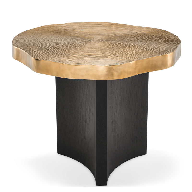 Приставной стол Eichholtz SIDE TABLE THOUSAND OAKS Черный Мрамор Nero Глянцевое золото в Екатеринбурге | Loft Concept 