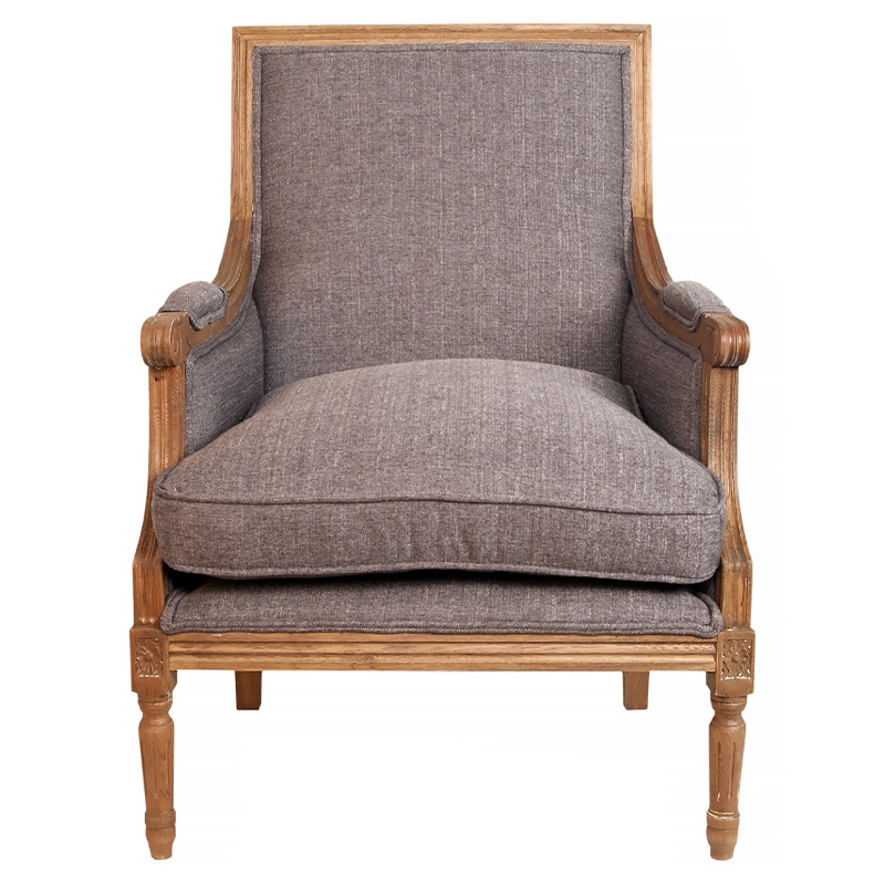 Кресло William Classical Armchair grey flax Серый Коричневый в Екатеринбурге | Loft Concept 