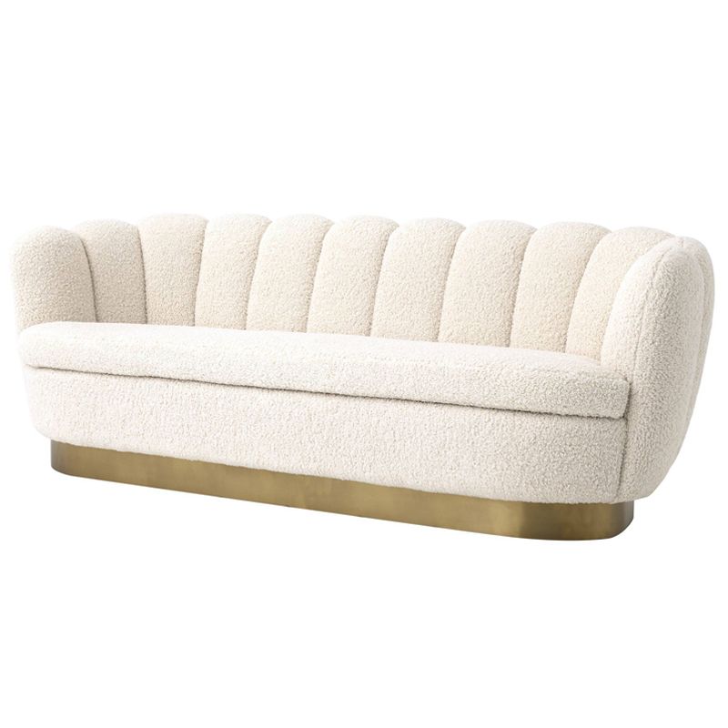 Диван Eichholtz Sofa Mirage faux shearling Белый Латунь в Екатеринбурге | Loft Concept 