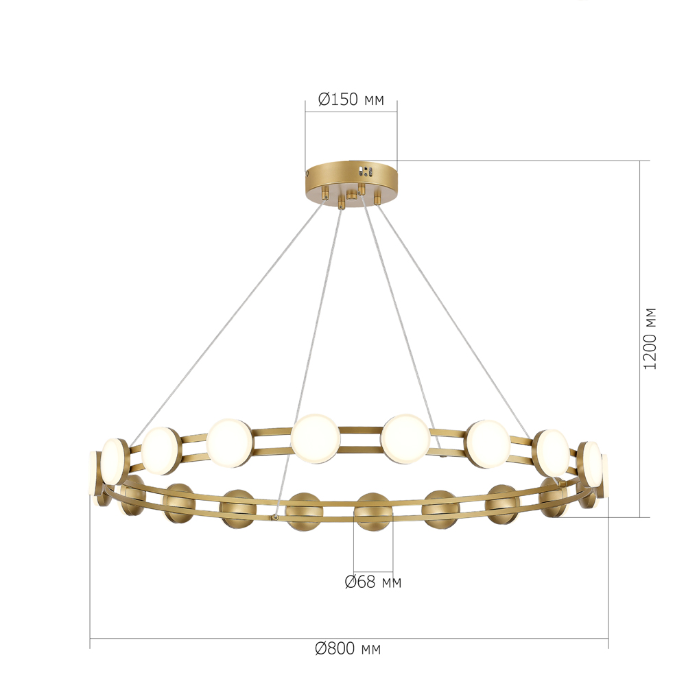 Люстра кольцевая с круглыми светодиодными источниками света Maxine Light в Екатеринбурге
