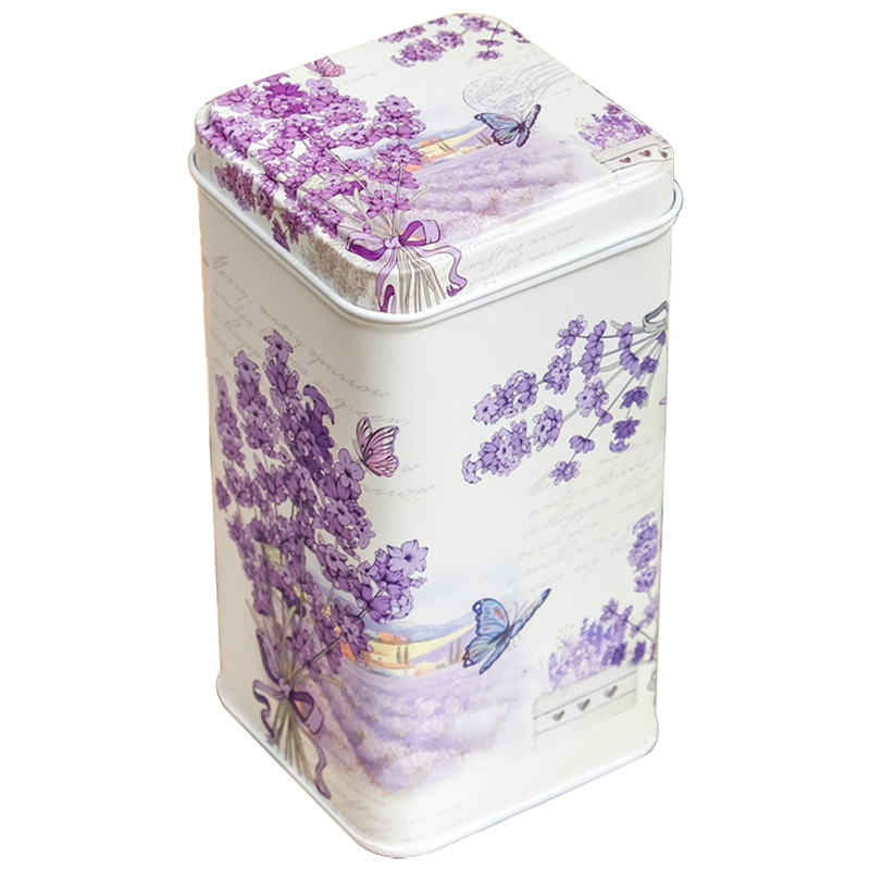 Шкатулка металлическая Lavender Bouquet Metal Box Бежевый Сиреневый Мульти в Екатеринбурге | Loft Concept 