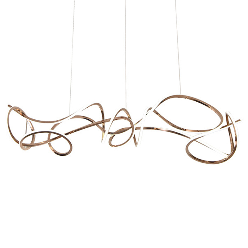 Светодиодная люстра Curly Ribbon Light Глянцевое золото в Екатеринбурге | Loft Concept 