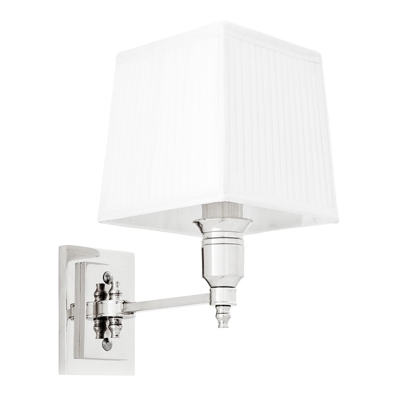 Бра Wall Lamp Lexington Single Nickel+White Никель Белый в Екатеринбурге | Loft Concept 