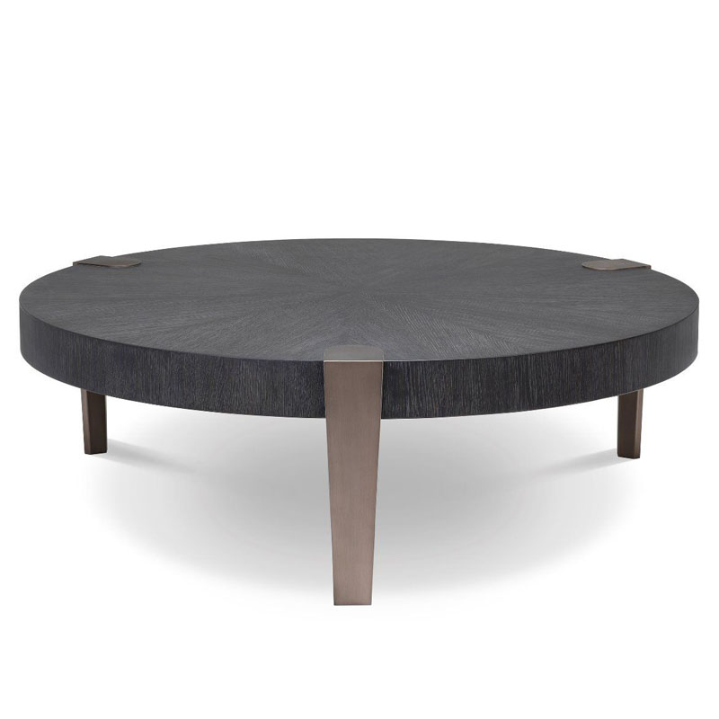 Кофейный стол Eichholtz COFFEE TABLE OXNARD Gray oak Серый Дуб Темная бронза в Екатеринбурге | Loft Concept 