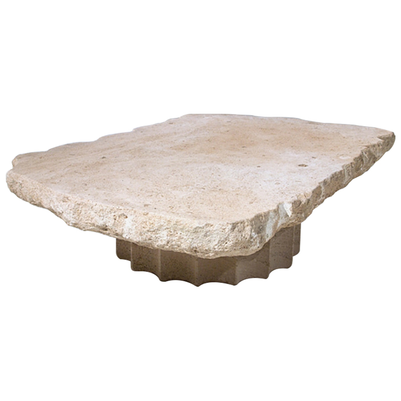 Кофейный стол Travertine Column Coffee Table Бежевый Песочный в Екатеринбурге | Loft Concept 