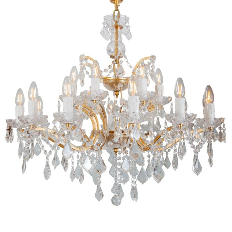 Люстра 19th c. Rococo IRON & CLEAR CRYSTAL GOLD Chandelier 18 Золотой Прозрачное Стекло в Екатеринбурге | Loft Concept 