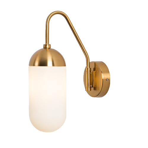 Бра Pelle Sconce short Gooseneck Clear Shade Латунь Белый в Екатеринбурге | Loft Concept 