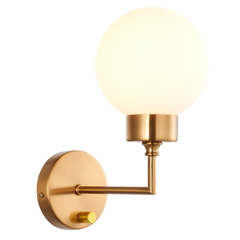 Бра Zibille Sconce brass Латунь Белое матовое стекло в Екатеринбурге | Loft Concept 