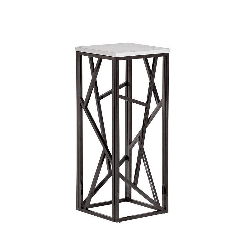 Подставка Serene Furnishing Dark Chrome Marble Top stand Хром Белый в Екатеринбурге | Loft Concept 