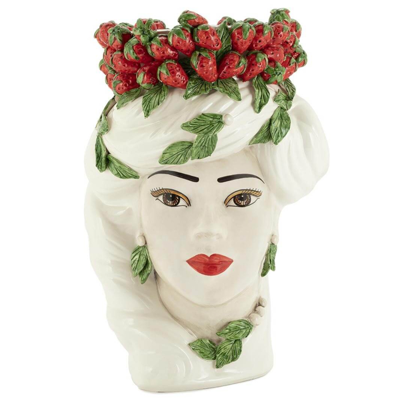 Ваза VASE STRAWBERRIES HEAD LADY BIG White Красный Белый в Екатеринбурге | Loft Concept 