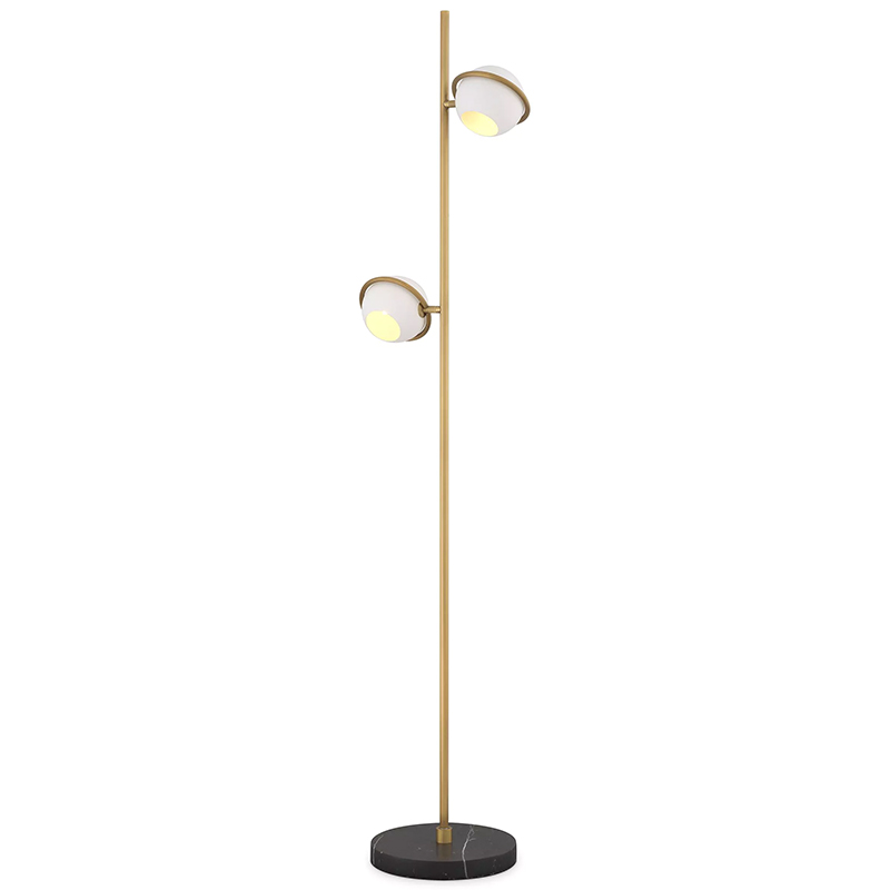 Торшер Eichholtz Floor Lamp Aprillia Золотой Белый Черный Мрамор Nero в Екатеринбурге | Loft Concept 