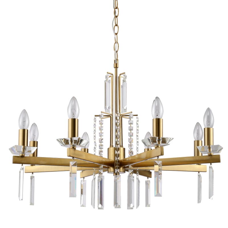 Люстра Vivien Crystal Brass Chandelier 8 Латунь Серый в Екатеринбурге | Loft Concept 