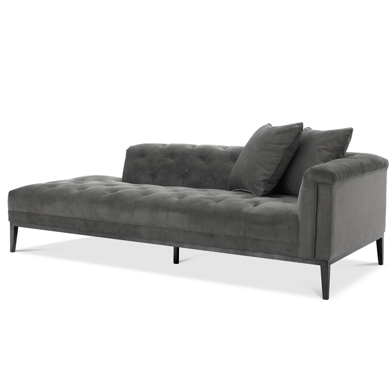 Кушетка Eichholtz Lounge Sofa Cesare Right grey Серый Темная бронза в Екатеринбурге | Loft Concept 