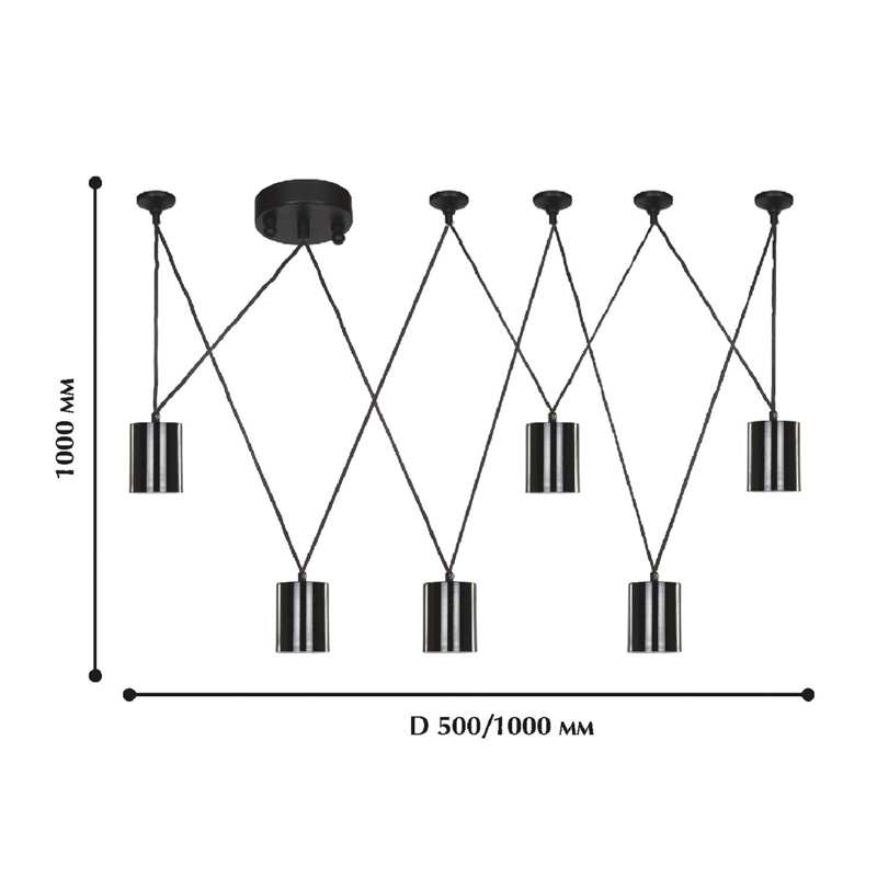 Черная каскадная люстра Wireflow Suspension в Екатеринбурге