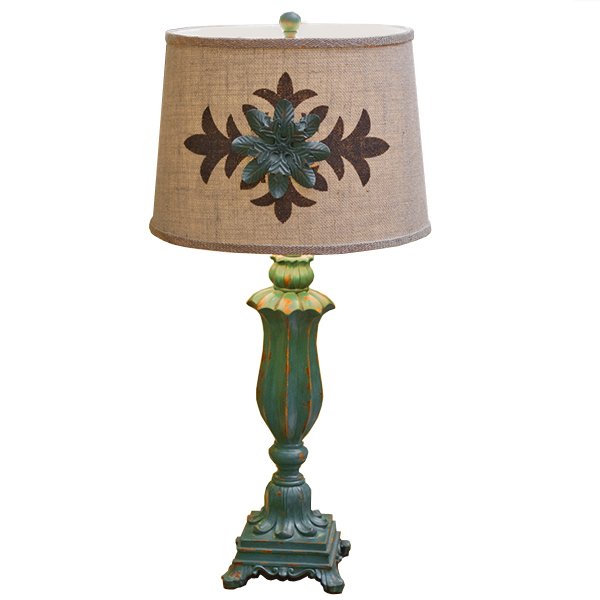 Настольная лампа Cross Ornament Provence table lamp Малахит (зеленый) Бежево-серый в Екатеринбурге | Loft Concept 