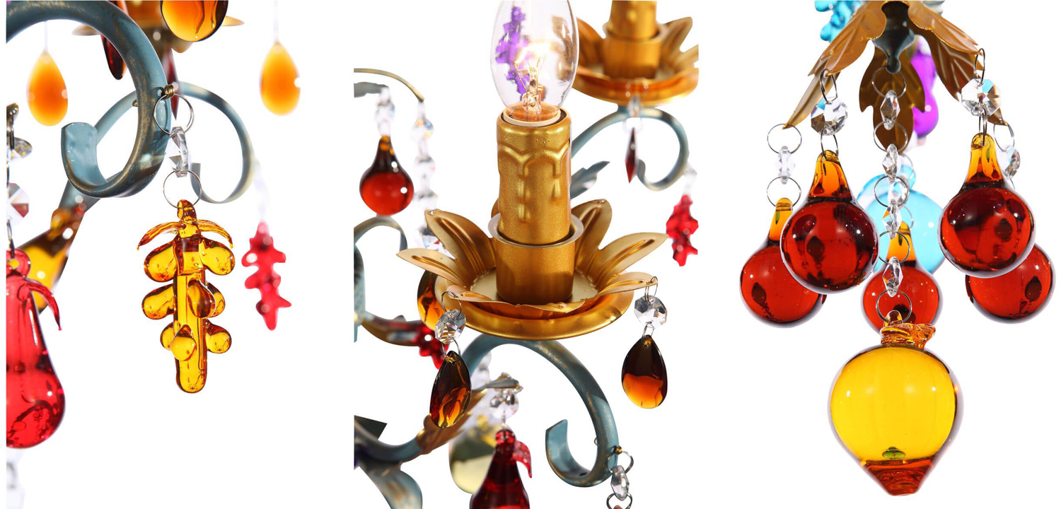 Люстра Colored Glass Pendant Chandelier 55 - фото №2