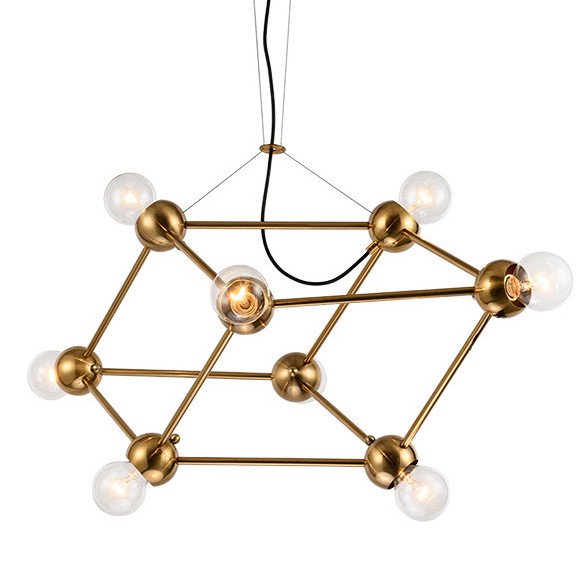 Люстра Molecule Gold Chandelier Золотой в Екатеринбурге | Loft Concept 