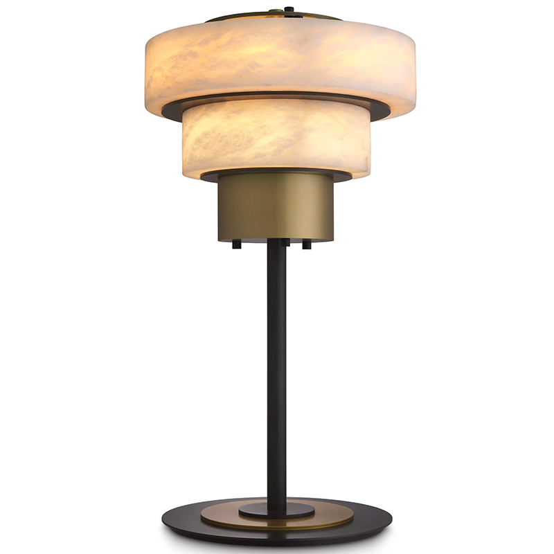 Настольная лампа Eichholtz Table Lamp Zereno Белый Латунь Черный в Екатеринбурге | Loft Concept 