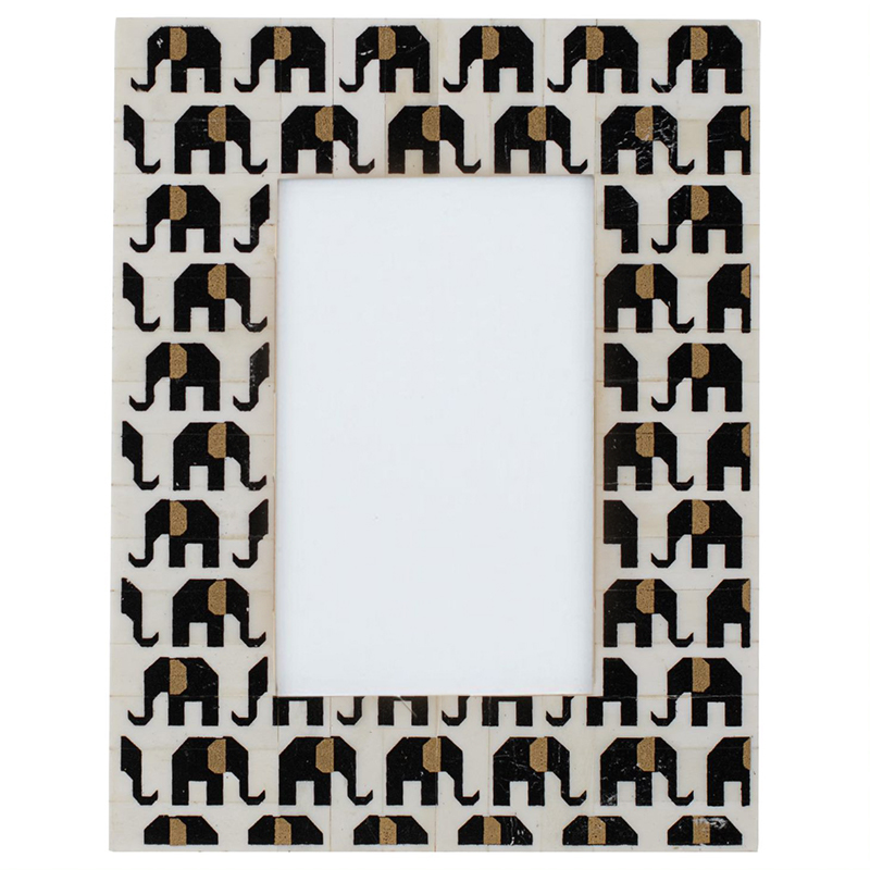 Фоторамка кость Indian Elephants Bone Inlay photo frame Черно-белый в Екатеринбурге | Loft Concept 