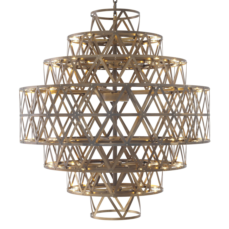 Люстра Eichholtz Chandelier Clinton brass Латунь Античная полированная в Екатеринбурге | Loft Concept 